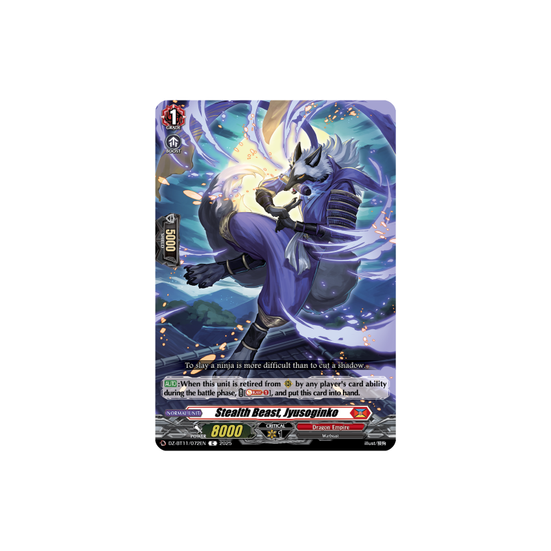 Vanguard_TCG_card_DZ-BT11_072EN_C_Stealth_Beast_Jyusoginko_Symphony_of_Might_Bloom