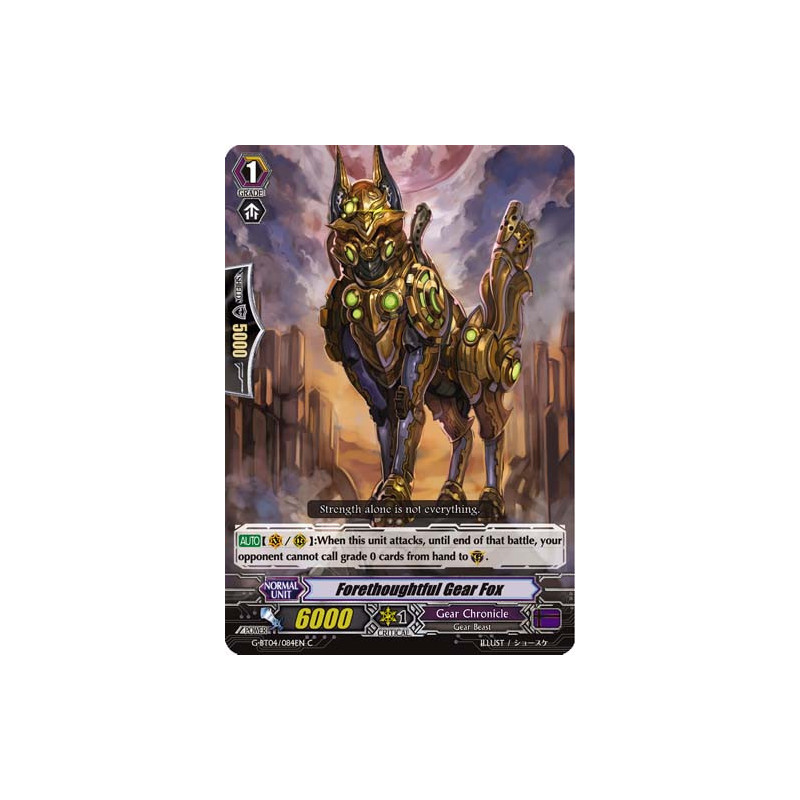 Vanguard_TCG_card_G-BT04_084EN_C_Forethoughtful_Gear_Fox_Soul_Strike_Against_The_Supreme