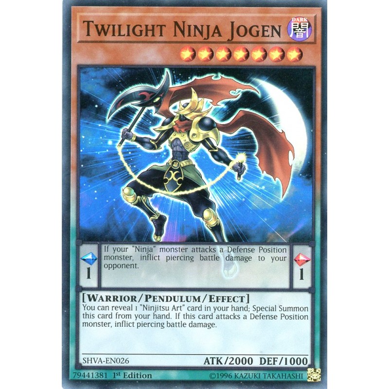 Super Rare SHVA-EN026 x3 Twilight Ninja Jogen 1st Edition