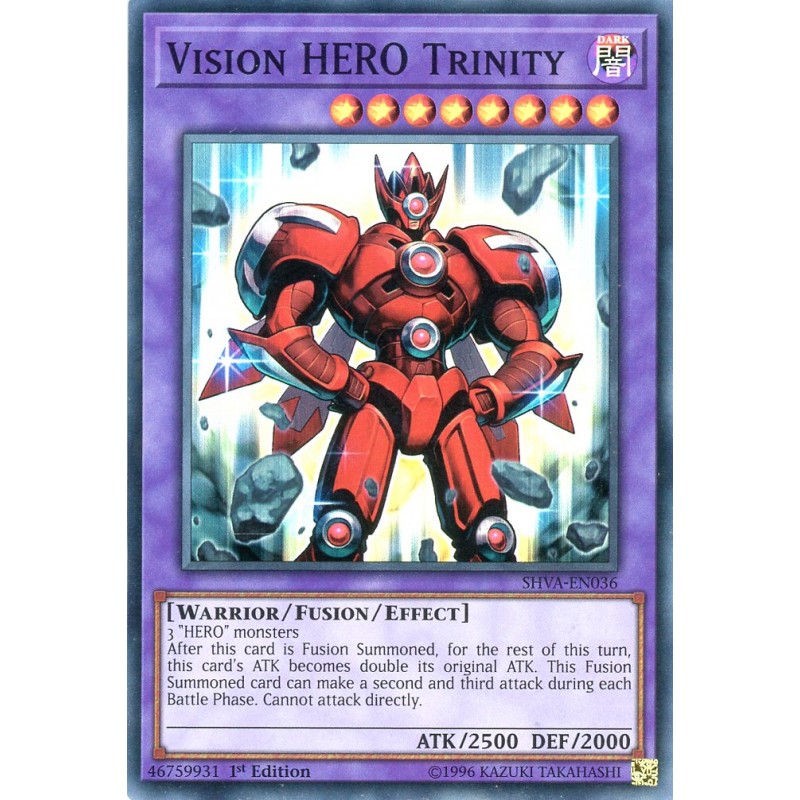 Vision HERO Trinity SHVA-EN036 Super Rare Yu-Gi-Oh Card 1st Edition English New
