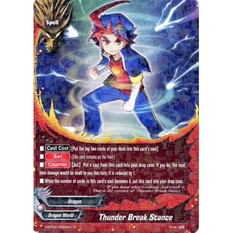 English Mint Future Card Buddyfight x 4 Thunder Break Stance H-BT04/0025EN R