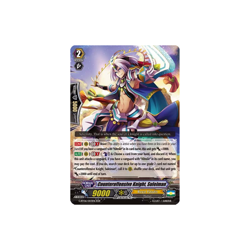 Vanguard_TCG_card_G-BT06_003EN_RRR_Counteroffensive_Knight_Suleiman_Transcension_of_Blade_and_Blossom