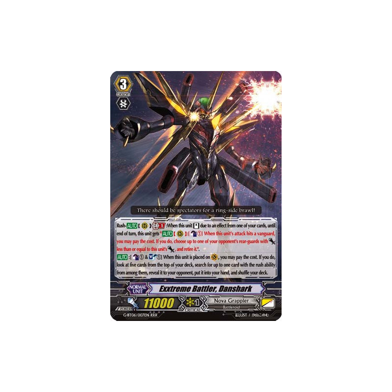 Vanguard_TCG_card_G-BT06_007EN_RRR_Exxtreme_Battler_Danshark_Transcension_of_Blade_and_Blossom