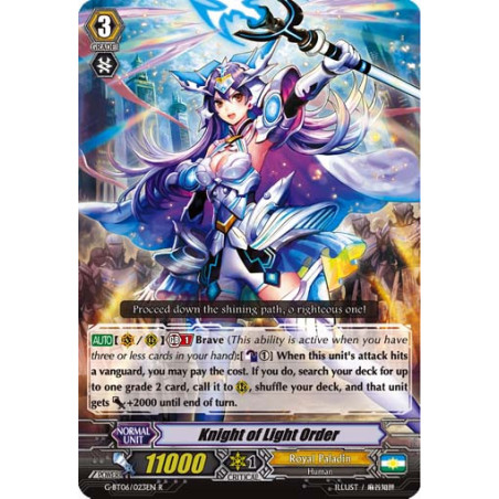 Vanguard_TCG_card_G-BT06_023EN_R_Knight_of_Light_Order_Transcension_of_Blade_and_Blossom