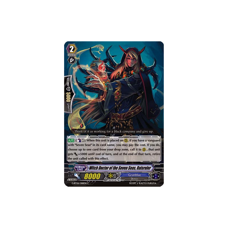Vanguard_TCG_card_G-BT06_088EN_C_Witch_Doctor_of_the_Seven_Seas_Raisruler_Transcension_of_Blade_and_Blossom