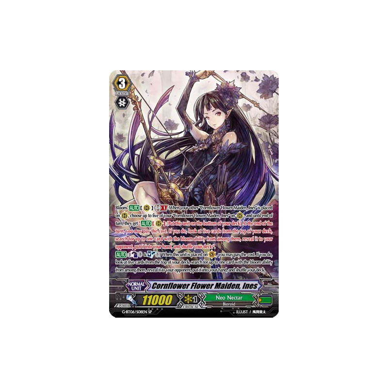 Vanguard_TCG_card_G-BT06_S08EN_SP_Cornflower_Flower_Maiden_Ines_Transcension_of_Blade_and_Blossom