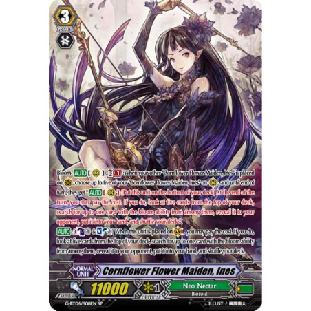 Vanguard_TCG_card_G-BT06_S08EN_SP_Cornflower_Flower_Maiden_Ines_Transcension_of_Blade_and_Blossom