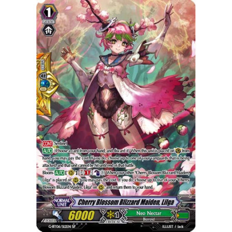 Vanguard_TCG_card_G-BT06_S12EN_SP_Cherry_Blossom_Blizzard_Maiden_Lilga_Transcension_of_Blade_and_Blossom