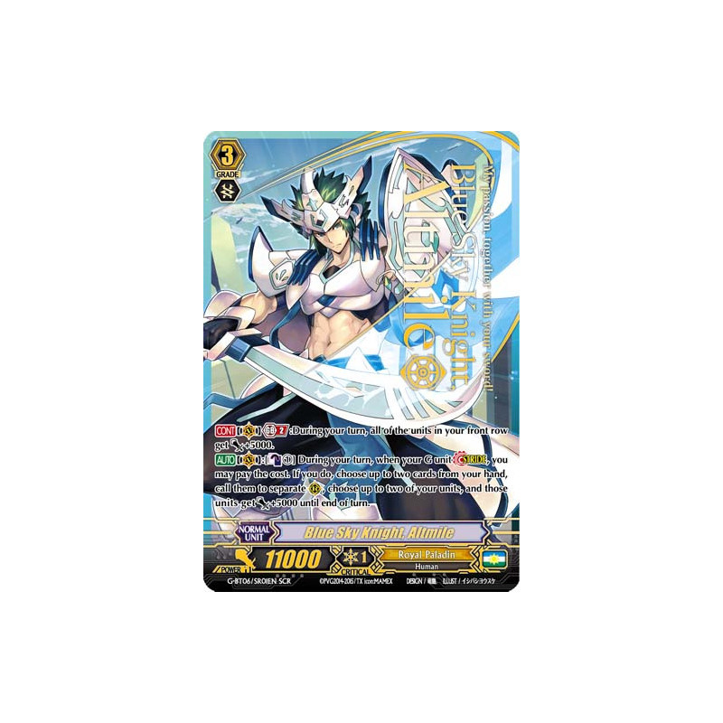 Vanguard_TCG_card_G-BT06_SR01EN_SR_Blue_Sky_Knight_Altmile_Transcension_of_Blade_and_Blossom