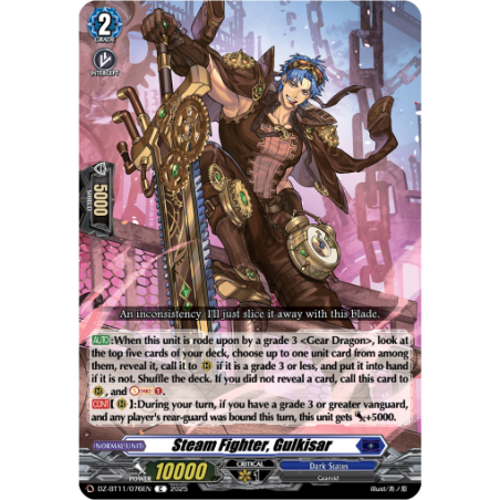 Vanguard_TCG_card_DZ-BT11_076EN_C_Steam_Fighter_Gulkisar_Symphony_of_Might_Bloom