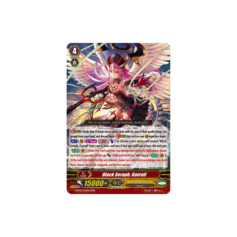 Vanguard_TCG_card_G-BT07_003EN_RRR_Black_Seraph_Gavrail_Glorious_Bravery_of_Radiant_Sword