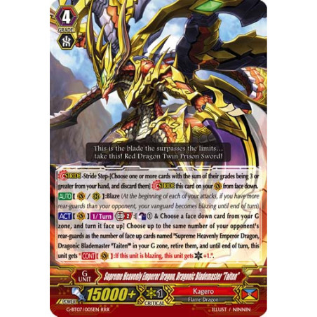 Vanguard_TCG_card_G-BT07_005EN_RRR_Supreme_Heavenly_Emperor_Dragon_Dragonic_Blademaster_Taiten_Glorious_Bravery_of_Radiant_Sword