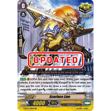 Vanguard_TCG_card_G-BT07_015EN_RR_Scarface_Lion_Glorious_Bravery_of_Radiant_Sword