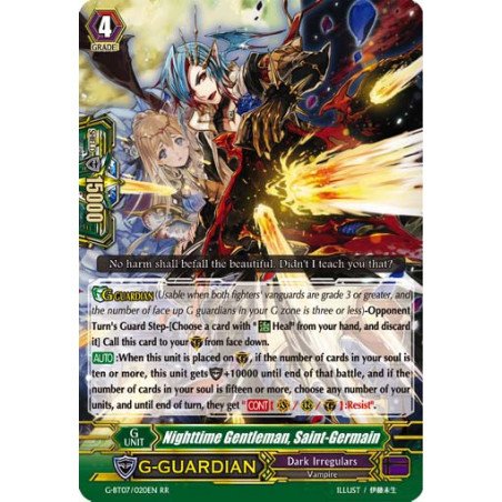 Vanguard_TCG_card_G-BT07_020EN_RR_Nighttime_Gentleman_Saint-Germain_Glorious_Bravery_of_Radiant_Sword