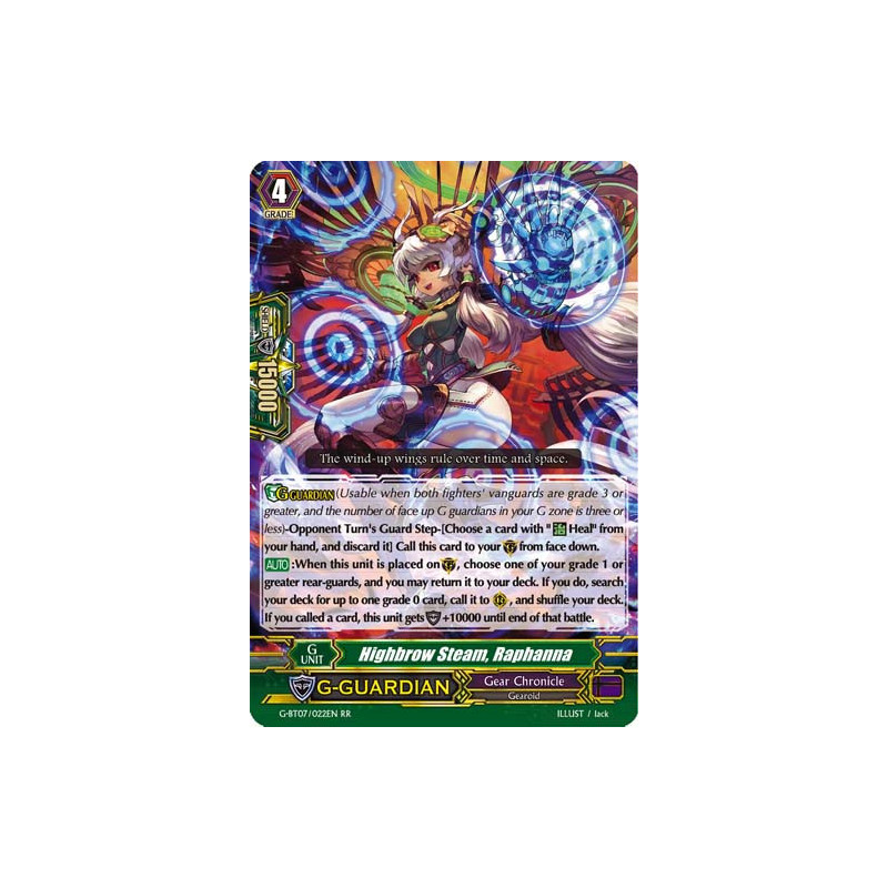 Vanguard_TCG_card_G-BT07_022EN_RR_Highbrow_Steam_Raphanna_Glorious_Bravery_of_Radiant_Sword