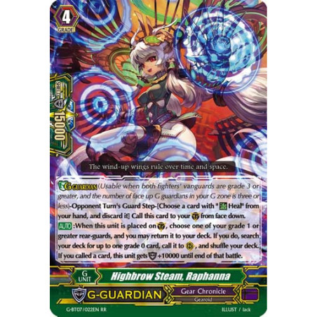 Vanguard_TCG_card_G-BT07_022EN_RR_Highbrow_Steam_Raphanna_Glorious_Bravery_of_Radiant_Sword
