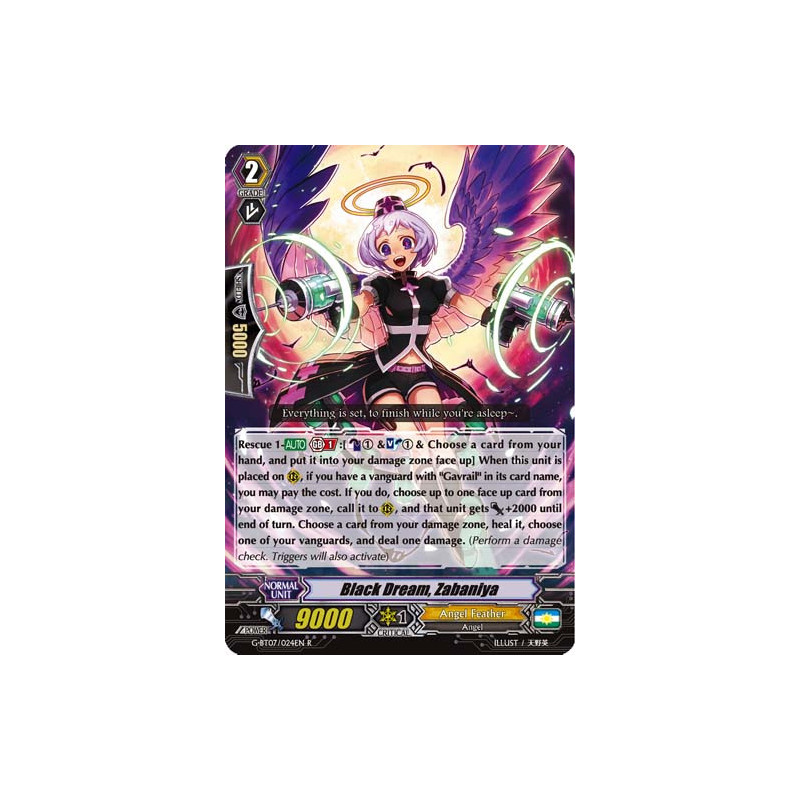 Vanguard_TCG_card_G-BT07_024EN_R_Black_Dream_Zabaniya_Glorious_Bravery_of_Radiant_Sword