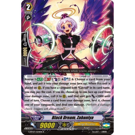 Vanguard_TCG_card_G-BT07_024EN_R_Black_Dream_Zabaniya_Glorious_Bravery_of_Radiant_Sword