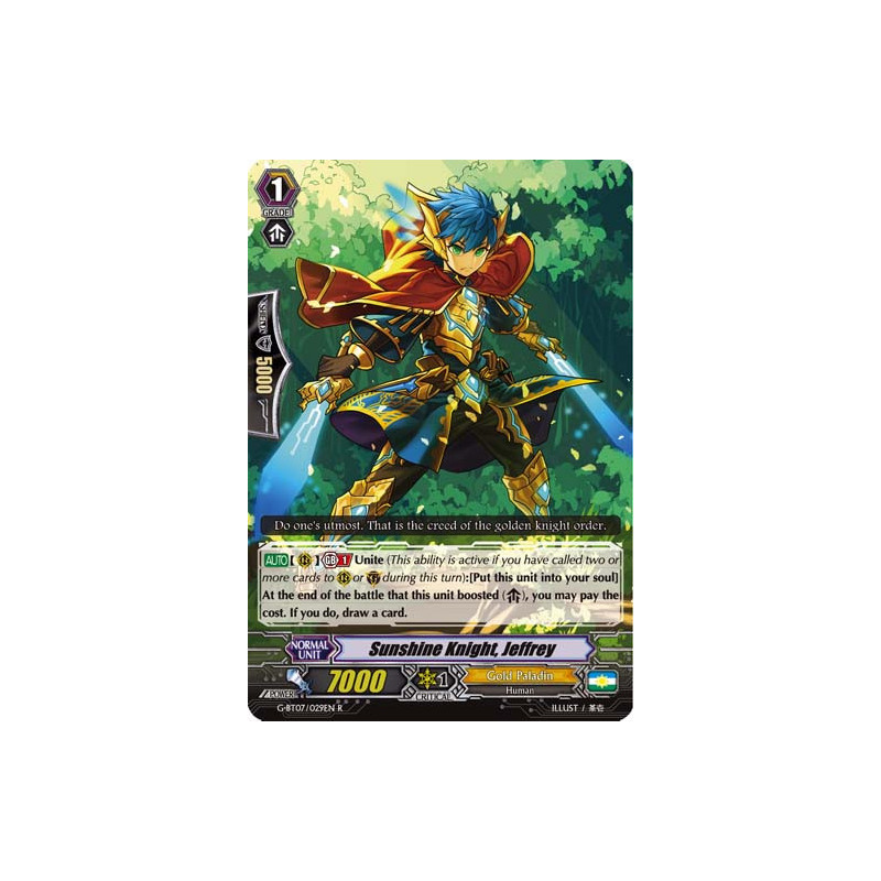 Vanguard_TCG_card_G-BT07_029EN_R_Sunshine_Knight_Jeffrey_Glorious_Bravery_of_Radiant_Sword