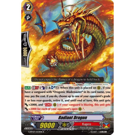 Vanguard_TCG_card_G-BT07_033EN_R_Radiant_Dragon_Glorious_Bravery_of_Radiant_Sword