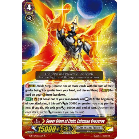 Vanguard_TCG_card_G-BT07_035EN_R_Super_Giant_of_Light_Enigman_Crossray_Glorious_Bravery_of_Radiant_Sword