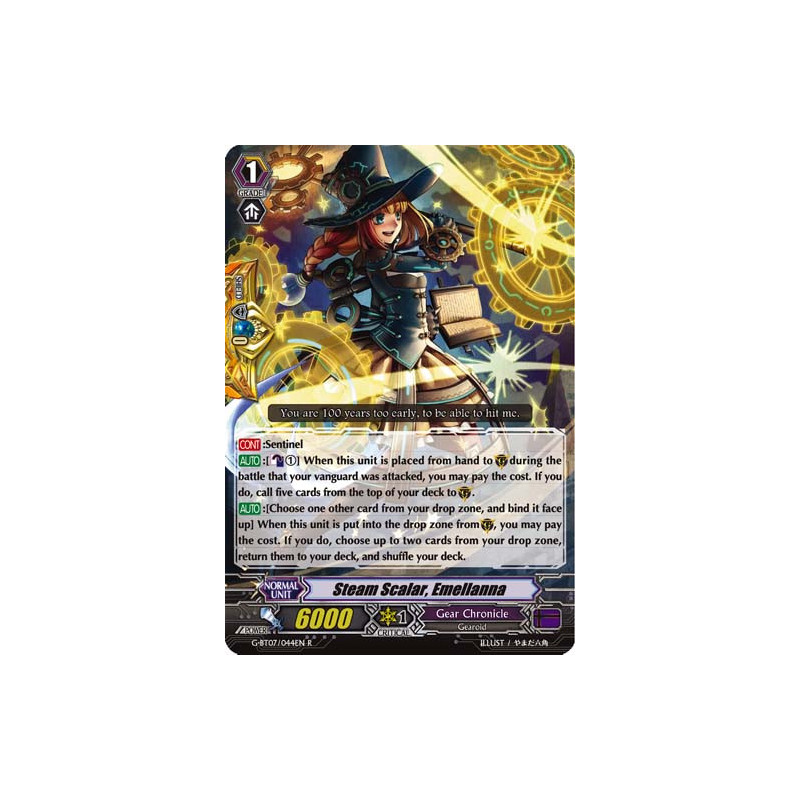 Vanguard_TCG_card_G-BT07_044EN_R_Steam_Scalar_Emellanna_Glorious_Bravery_of_Radiant_Sword