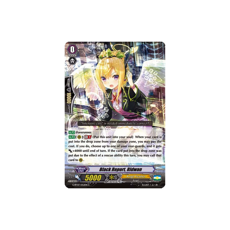 Vanguard_TCG_card_G-BT07_052EN_C_Black_Report_Ridwan_Glorious_Bravery_of_Radiant_Sword