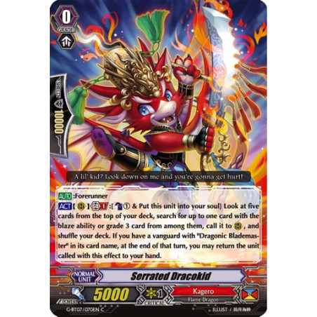 Vanguard_TCG_card_G-BT07_070EN_C_Serrated_Dracokid_Glorious_Bravery_of_Radiant_Sword