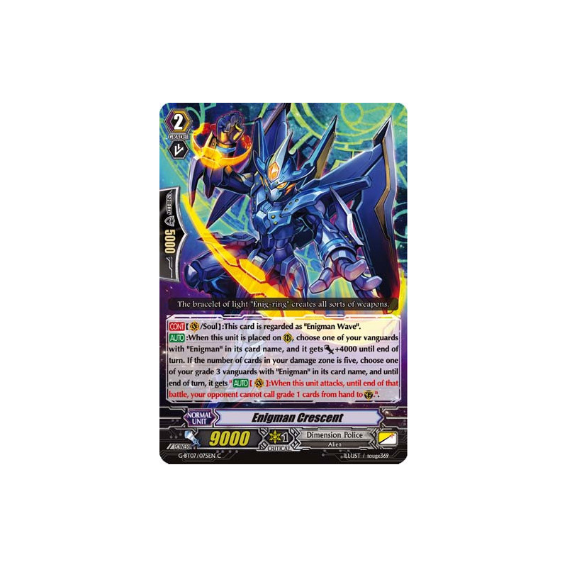 Vanguard_TCG_card_G-BT07_075EN_C_Enigman_Crescent_Glorious_Bravery_of_Radiant_Sword