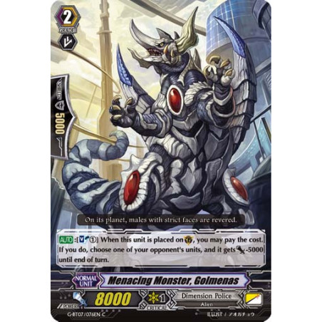 Vanguard_TCG_card_G-BT07_076EN_C_Menacing_Monster_Golmenas_Glorious_Bravery_of_Radiant_Sword