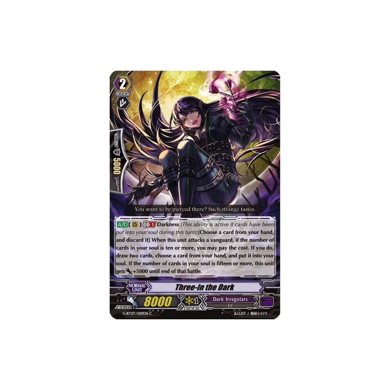 Vanguard_TCG_card_G-BT07_089EN_C_Three-in_the_Dark_Glorious_Bravery_of_Radiant_Sword