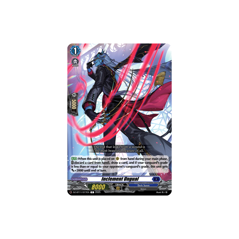 Vanguard_TCG_card_DZ-BT11_077EN_C_Inclement_Ungual_Symphony_of_Might_Bloom