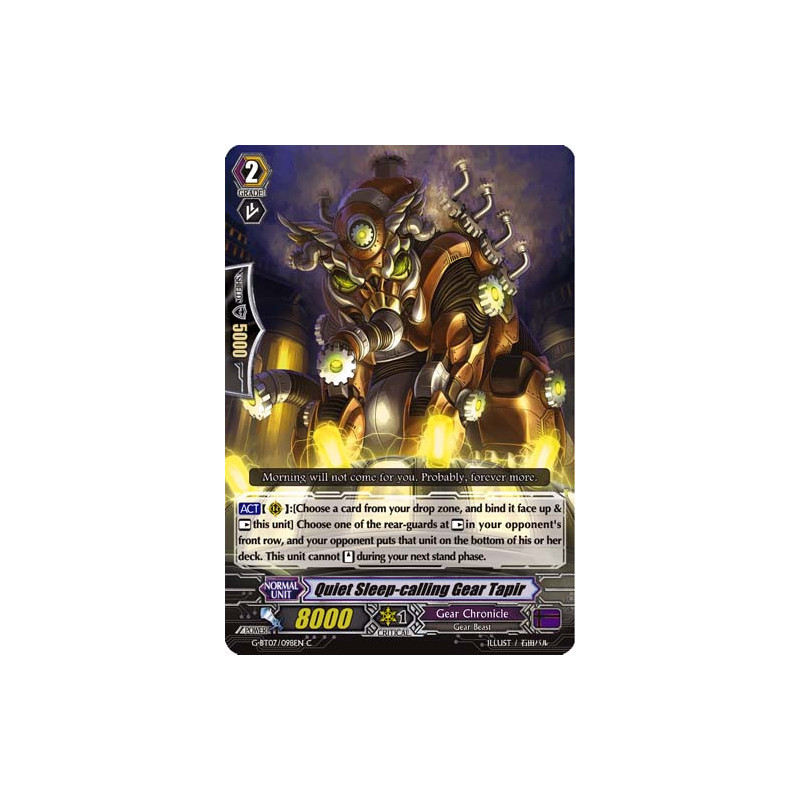 Vanguard_TCG_card_G-BT07_098EN_C_Quiet_Sleep-calling_Gear_Tapir_Glorious_Bravery_of_Radiant_Sword