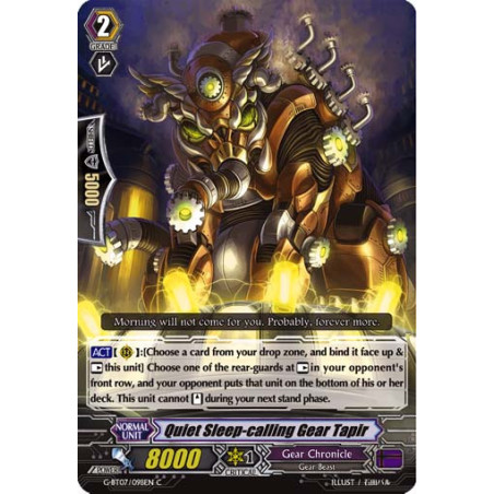 Vanguard_TCG_card_G-BT07_098EN_C_Quiet_Sleep-calling_Gear_Tapir_Glorious_Bravery_of_Radiant_Sword