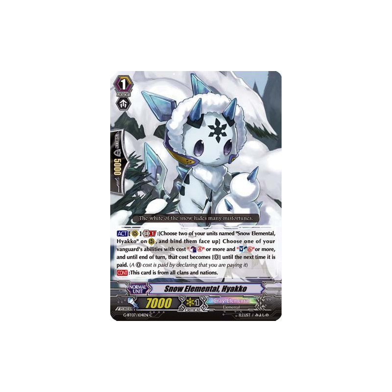 Vanguard_TCG_card_G-BT07_104EN_C_Snow_Elemental_Hyakko_Glorious_Bravery_of_Radiant_Sword