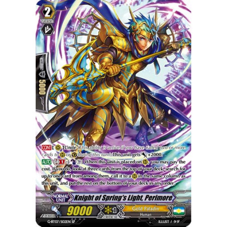 Vanguard_TCG_card_G-BT07_S02EN_SP_Knight_of_Spring_s_Light_Perimore_Glorious_Bravery_of_Radiant_Sword
