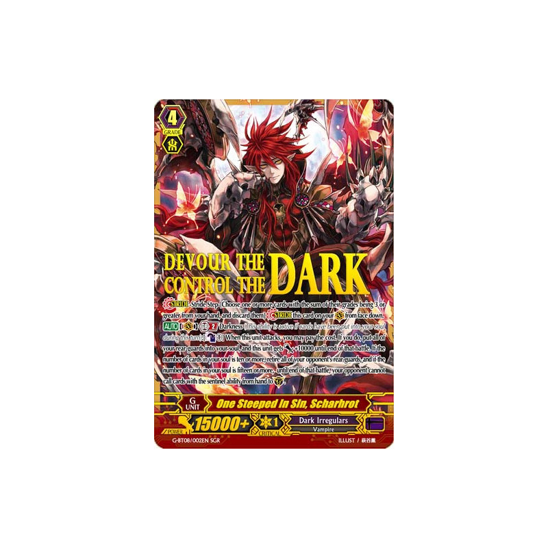 Vanguard_TCG_card_G-BT08_002EN_SGR_SGR_One_Steeped_in_Sin_Scharhrot_Absolute_Judgment