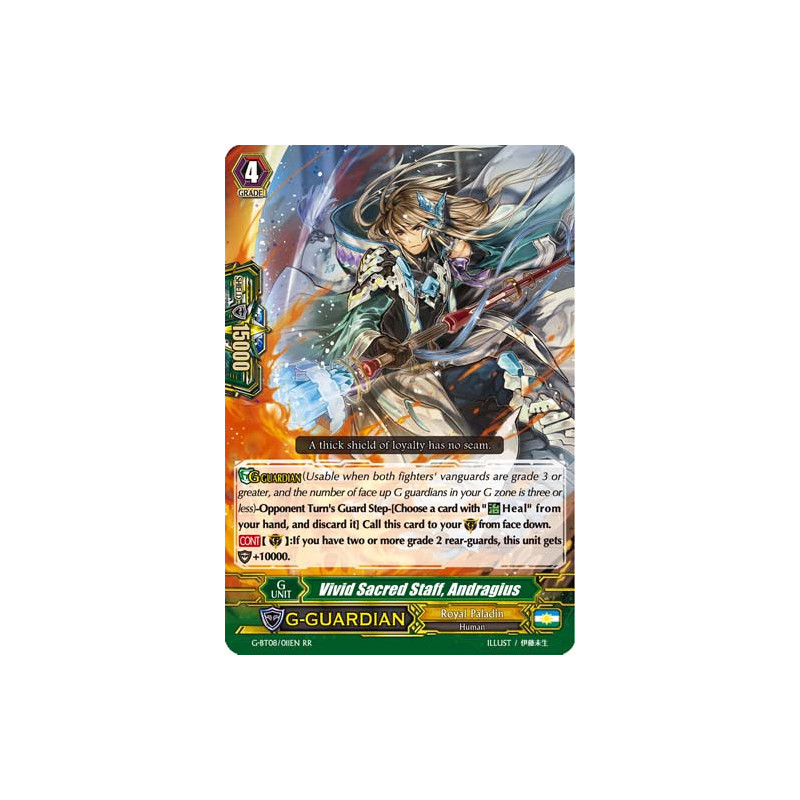 Vanguard_TCG_card_G-BT08_011EN_RR_Vivid_Sacred_Staff_Andragius_Absolute_Judgment