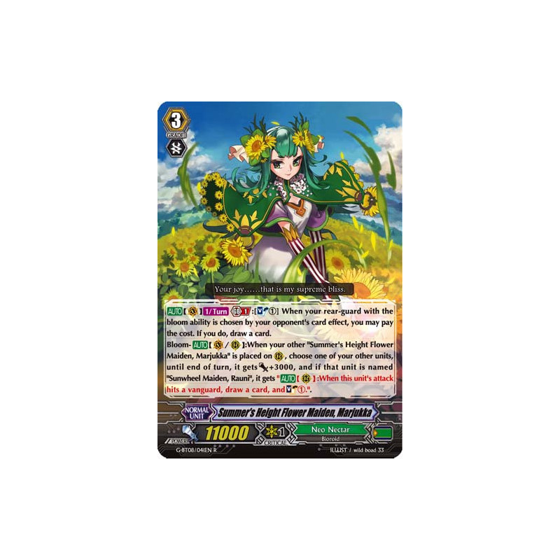 Vanguard_TCG_card_G-BT08_041EN_R_Summer_s_Height_Flower_Maiden_Marjukka_Absolute_Judgment