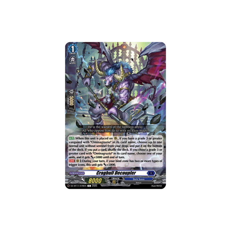 Vanguard_TCG_card_DZ-BT11_078EN_C_Cragbull_Decoupler_Symphony_of_Might_Bloom