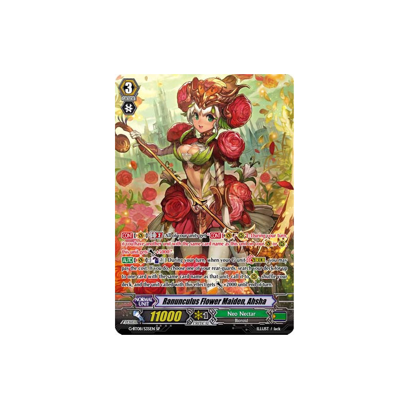 Vanguard_TCG_card_G-BT08_S35EN_SP_Ranunculus_Flower_Maiden_Ahsha_Absolute_Judgment
