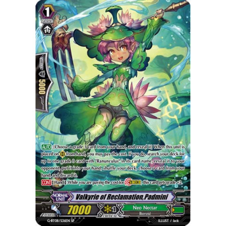 Vanguard_TCG_card_G-BT08_S36EN_SP_Valkyrie_of_Reclamation_Padmini_Absolute_Judgment