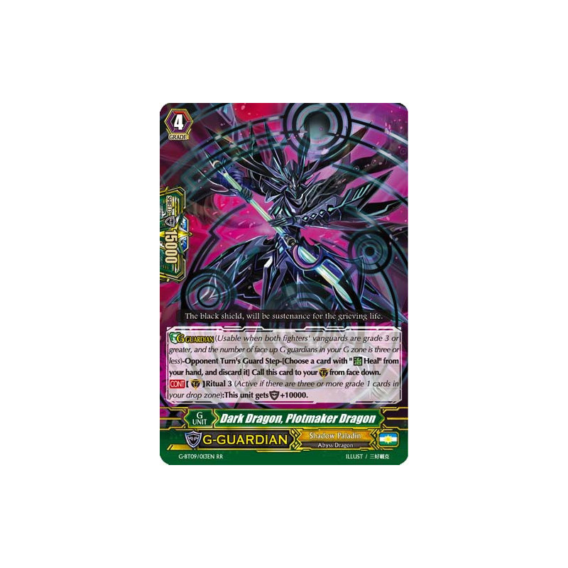 Vanguard_TCG_card_G-BT09_013EN_RR_Dark_Dragon_Plotmaker_Dragon_Divine_Dragon_Caper