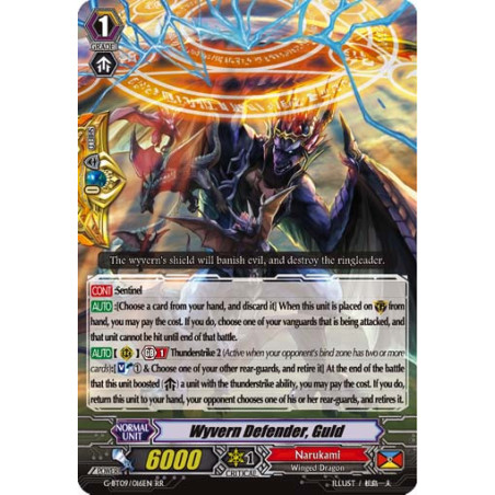 Vanguard_TCG_card_G-BT09_016EN_RR_Wyvern_Defender_Guld_Divine_Dragon_Caper