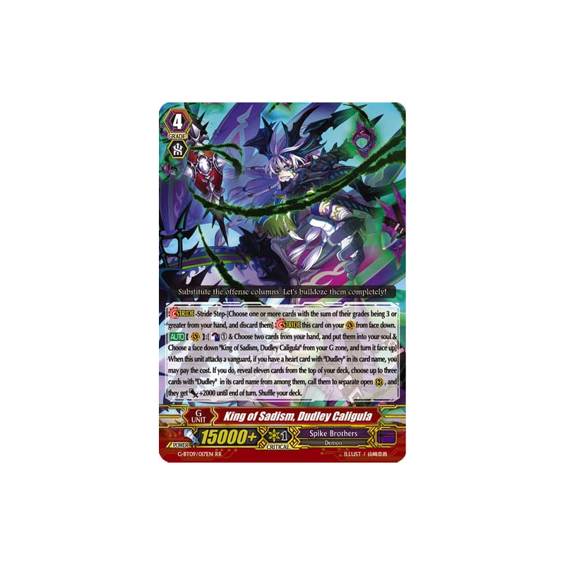 Vanguard_TCG_card_G-BT09_017EN_RR_King_of_Sadism_Dudley_Caligula_Divine_Dragon_Caper