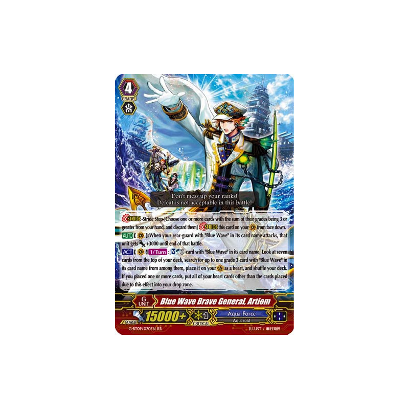 Vanguard_TCG_card_G-BT09_020EN_RR_Blue_Wave_Brave_General_Artiom_Divine_Dragon_Caper