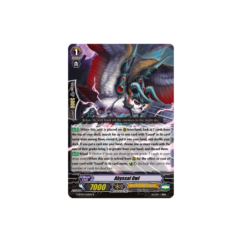 Vanguard_TCG_card_G-BT09_029EN_R_Abyssal_Owl_Divine_Dragon_Caper
