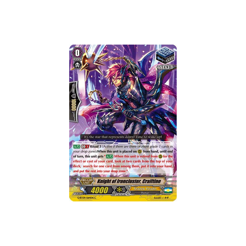 Vanguard_TCG_card_G-BT09_064EN_C_Knight_of_Ironcluster_Craiftine_Divine_Dragon_Caper