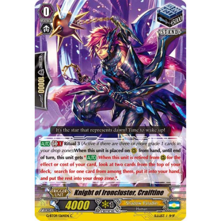 Vanguard_TCG_card_G-BT09_064EN_C_Knight_of_Ironcluster_Craiftine_Divine_Dragon_Caper