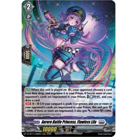 Vanguard_TCG_card_DZ-BT11_008EN_RRR_Aurora_Battle_Princess_Flawless_Lila_Symphony_of_Might_Bloom